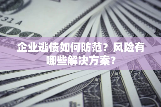 北京企业逃债如何防范？风险有哪些解决方案？