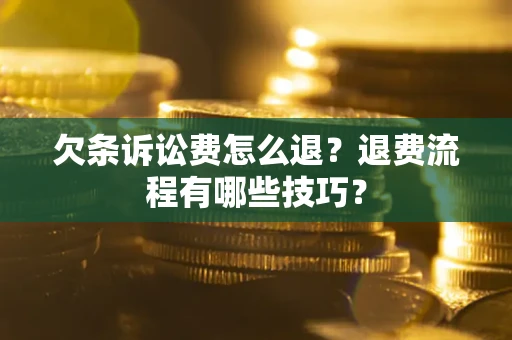 北京欠条诉讼费怎么退？退费流程有哪些技巧？